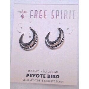 NEW Peyote Bird Free Spirit Sterling Silver Double Hoop Style Earrings Pierced